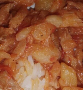 Filete de bacalao guisado con papa estilo dominicano Receta de Mileisy Guzmán